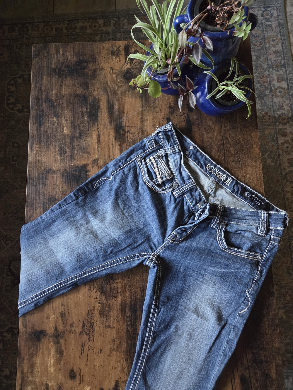 Rock & Roll - Womens Blue Washed Jeans